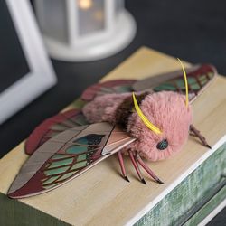 neorcarnegia basirei moth plush art doll - made to order