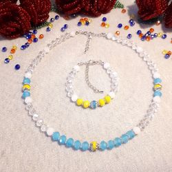 necklace and bracelet " sky"