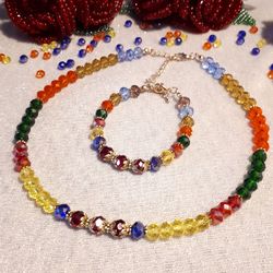 necklace and bracelet " rainbow 2"