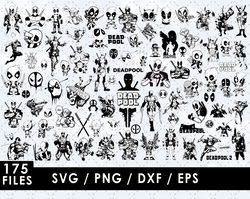 deadpool svg files, deadpool png files, vector png images, svg cut file for cricut, clipart bundle pack