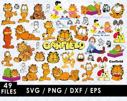 garfield svg files, garfield png files, vector png images, svg cut file for cricut, clipart bundle pack