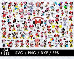 minnie mouse svg files, minnie mouse png files, vector png images, svg cut file for cricut, clipart bundle pack