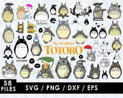 my neighbor totoro svg files, neighbor totoro png files, vector png images, svg cut file for cricut, clipart bundle pack