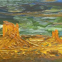 utah national park original painting monument valley art oil painting 4 by 6