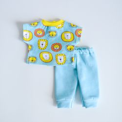 ready to ship pajamas set for waldorf boy doll 12'' (30 cm) – boy doll outfit - doll clothes