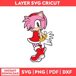 amy rose wallpaper the hedgehog sonic cliparts svg, png, pdf, dxf digital file