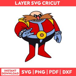 un grand eggman the hedgehog sonic cliparts svg, png, pdf, dxf digital file