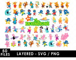 backyardigan svg files, backyardigan png files, vector png images, svg cut files for cricut, clipart bundle pack