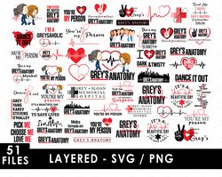 grey anatomy svg files, grey anatomy png files, vector png images, svg cut file for cricut, clipart bundle pack