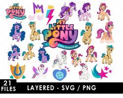 my little pony svg files, my little pony png files, vector png images, svg cut file for cricut, clipart bundle pack