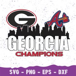 Uga Bulldogs Braves National Champion 2023 Svg, Ga National Championship Svg, Georgia National Back To Back Championship