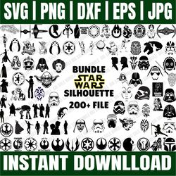 bundle 200 files starwars svg mega bundle, birthday starwars svg, star wars characters svg, symbol svg, star wars family