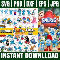 bundle 700 files smurfs svg, smurfs svg, mega bundle smurfs png, smurfs layered svg