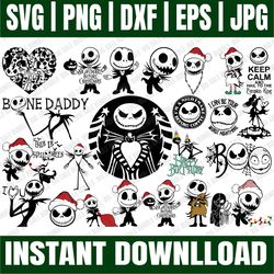 bundle 25 files nightmare christmas skeleton svg, skeleton svg, cut file, digital, instand download svg