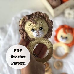 pattern only: lion | lion baby rattle | safari animal toy | easy to follow pdf pattern