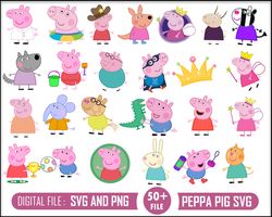 peppa pig svg, peppa pig png, peppa pig alphabet, family peppa pig svg, peppa pig layered, peppa pig svg bundle, svg fil