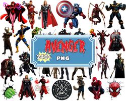 avengers clipart png, avengers bundle png, marvel clipart png, super heroes, iron man, captain america, hulk, thor, hawk