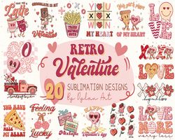 retro valentine png bundle be mine howdy valentine love latte more vibes xo xo bite candy conversation lover babe