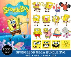 1500 spongebob mega bundle, gary svg, squidward svg, patrick svg, spongebob bundle svg, spongebob svg, spongebob squarep