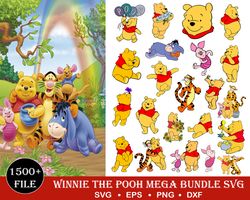 1500 winnie the pooh svg bundle, eeyore svg, winnie the pooh png clipart, eeyore png, tigger svg, make a winnie the pooh