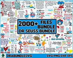 2000 dr.seuss bundle svg, dr.seuss quotes, dr. seuss book, dr. seuss svg, sublimation, cat in the hat