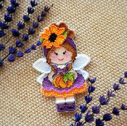 fairy cross stitch pattern pumpkin cross stitch pattern little girl cross stitch pattern cute cross stitch pattern pdf