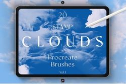 stamp clouds procreate brushes vol.1