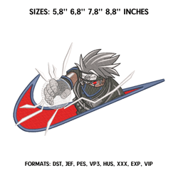 kakashi embroidery design file pes, anime design naruto, embroidery pattern. anime naruto art