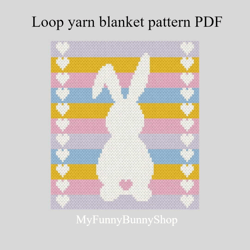 loop yarn bunny rainbow blanket pattern pdf