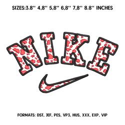 nike cow  embroidery design file pes. machine embroidery design. machine embroidery pattern, nike logo embroidery design