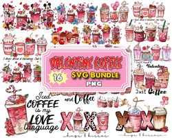 16 valentine coffee png bundle,valentine coffee png, valentine drinks png, xoxo png, coffee lover,valentine digital down