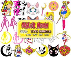 200 sailor moon svg bundle, sailor moon svg, sailor moon clipart, sailor moon characters, anime clipart