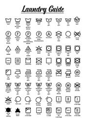laundry guide svg, pdf (a4) . cloth care symbols. washing instruction. laundry icons. digital download