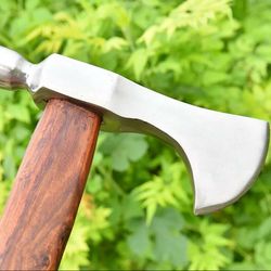 viking axe, custom-made axe, tomahawk axe, throwing axe with leather sheath