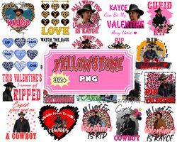 32 yellowstone valentine bundle png - mega valentines day png , for cricut, silhouette, digital download, file cut
