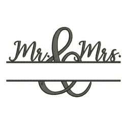 mr & mrs - machine embroidery design, frame pattern