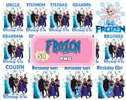 frozen birthday png, frozen clipart bundle, elsa png, frozen 2 clipart olaf instant download, frozen pngs for iron on ts