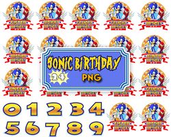 sonic the hedgehog birthday png, sonic birthday party png, birthday family  png digital
