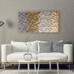 earth tone wall art, wooden mosaic wall decor, texture wood wall art, 3d wall hanging, wooden sound diffuser