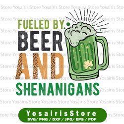 fueled by beer and shenanigans png, beer png, barrel png, patrick's day png, digital art, sublimation design