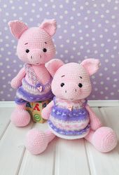 pdf crochet pattern funny pig