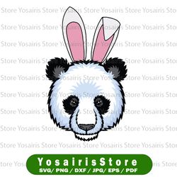 funny easter bunny svg, panda bear svg, cute rabbit svg, kawaii easter pandas, cute easter panda bears svg