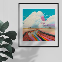 summer landscape art printable