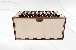 Gift box with tile pattern, svg dxf design for laser cutting. Glowforge svg project.