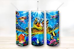 sea turtles sublimation tumbler designs