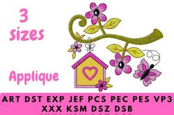 butterfly house embroidery design. suitable for valentine's day