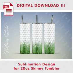 golf template - seamless sublimation pattern - 20oz skinny tumbler - full tumbler wrap