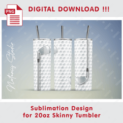 golf template - seamless sublimation pattern - 20oz skinny tumbler - full tumbler wrap