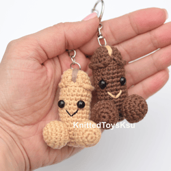 dick keychain for backpack, penis bag charm, penis car charm by knittedtoysksu, dick gag bachelorette funny gift