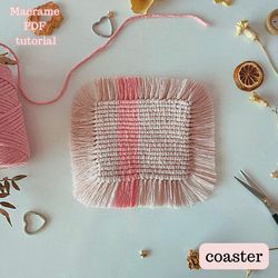 macrame coaster pdf pattern / macrame coaster instructions / pdf macrame tutorial coaster beginner / mug rug pattern /